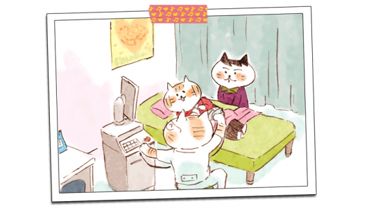 ねこのあしあと -ねこ夫婦のマタニティ日記- vol.13 初!お腹の上から